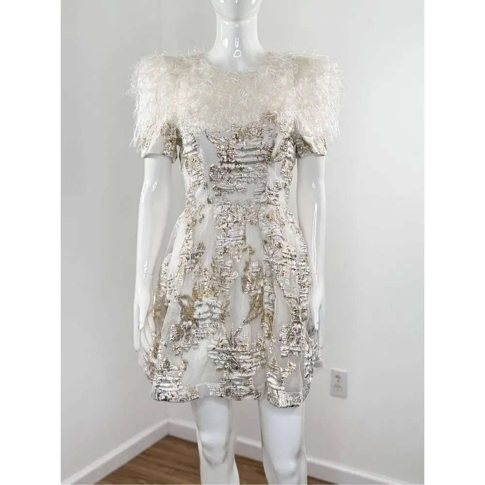 Black Halo White and Gold Mini Dress - Picture 6 of 10